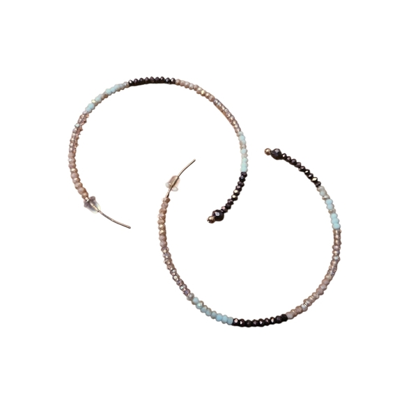 Beaded Hoop Earrings - Picture 2 of 2
